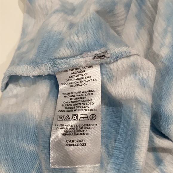 LOFT blue tie dye short sleeve top size XS - Picture 6 of 6